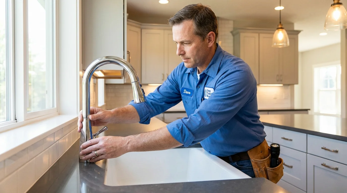 Kitchen faucet installation by Johns Plumbing LLC in Currituck